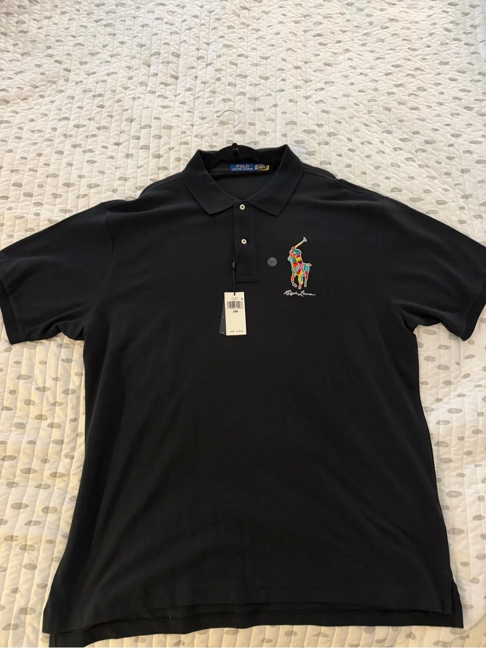 Polo by Ralph Lauren Black Polo with Multicolor Pony Embroidery 2XB